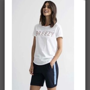 Kaffe kajali sofie bermuda deep black striped shorts, size 6